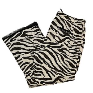 Joe Fresh 100% Cotton Beige/Brown Zebra Print Pajama Pants